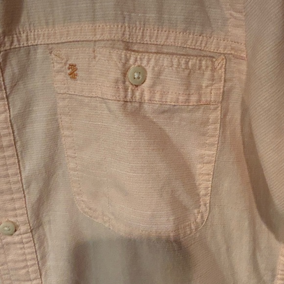 Mens Izod Saltwater peach short sleeved button down cotton shirt size S - Picture 6 of 9